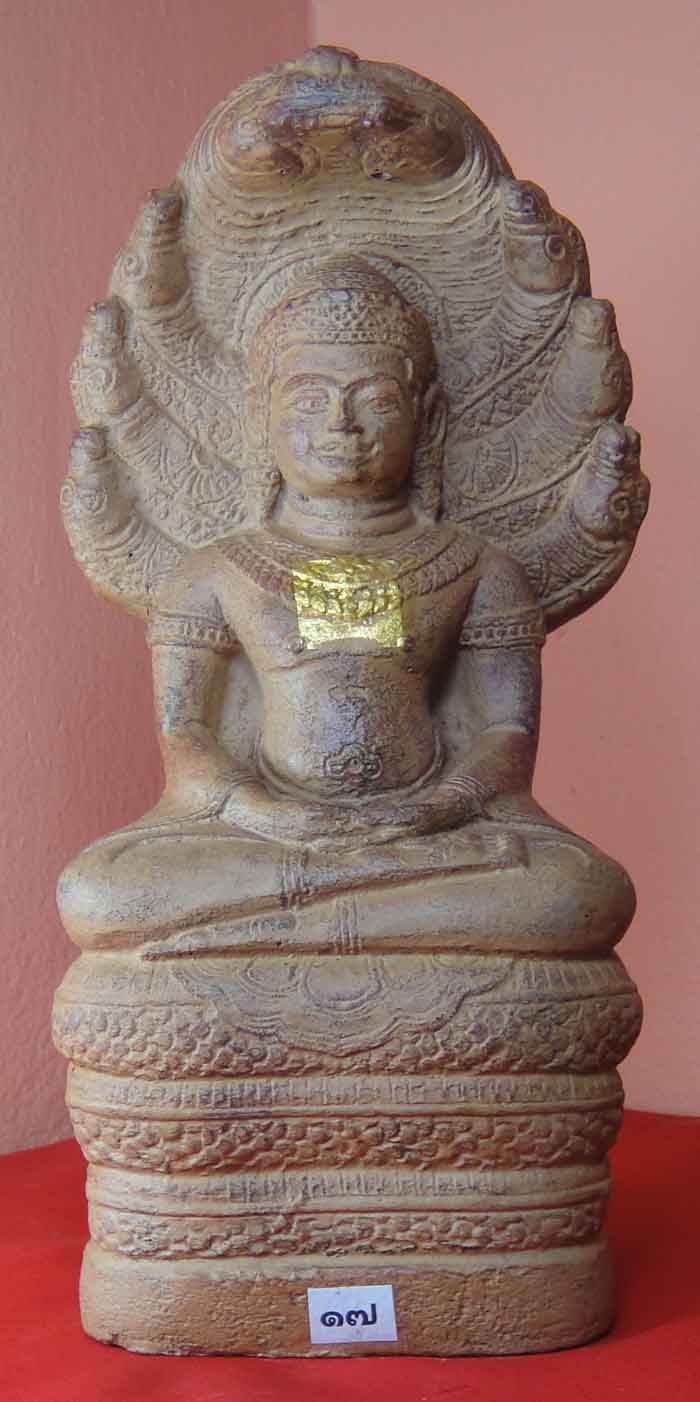 (((วัดใจ๑๐บาท)))พระบูชาปางนาคปรก เนื้อศิลาแลง (พระปางนาคปรกย้อนยุค)