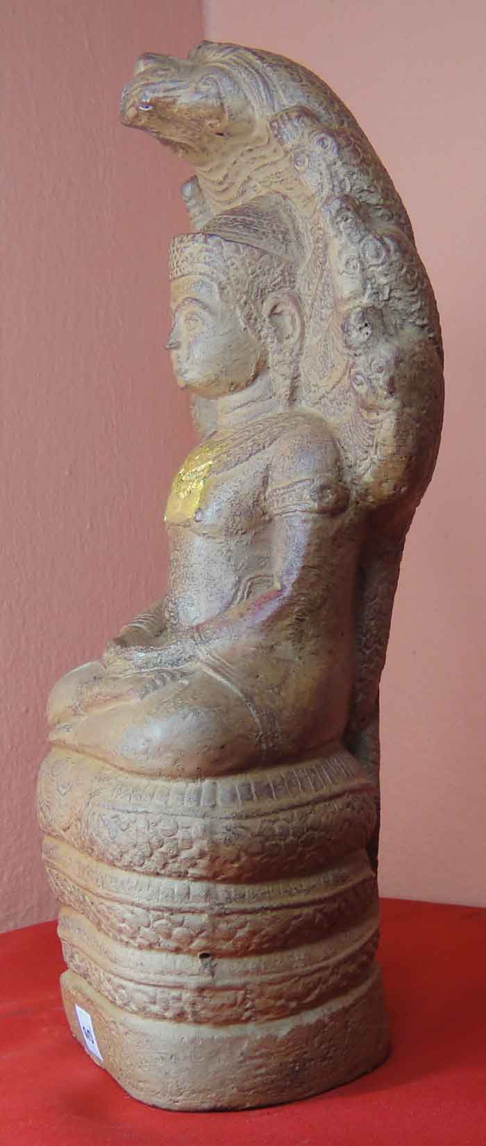 (((วัดใจ๑๐บาท)))พระบูชาปางนาคปรก เนื้อศิลาแลง (พระปางนาคปรกย้อนยุค)