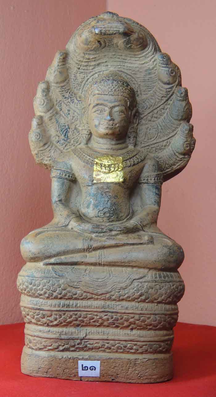 (((วัดใจ๑๐บาท)))พระบูชาปางนาคปรก เนื้อศิลาแลงหล่อ (พระปางนาคปรกย้อนยุค)