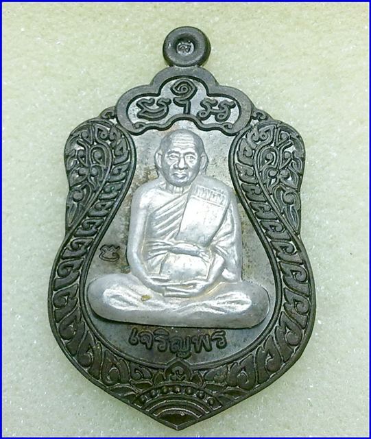 มาเป็นคู่ เหรียญเจริญพร หลวงปู่เจือ เนื้อนวะหน้ากากเงินหลังเรียบ ปี 2552 + เสือหล่อโบราณ ปี 2547