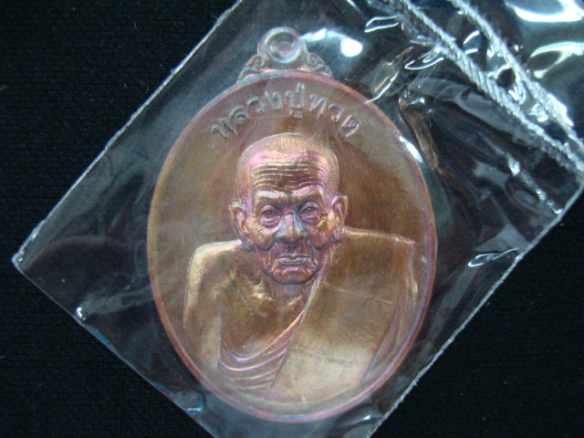 	เหรียญหลวงปู่ทวด ( รุ่นโชคดี ) พุทธอุทยานมหาราช วัดวชิรธรรมาราม จ.อยุธยา ปี๒๕๕๖ เนื้อทองแดงผิวไฟ ตอ