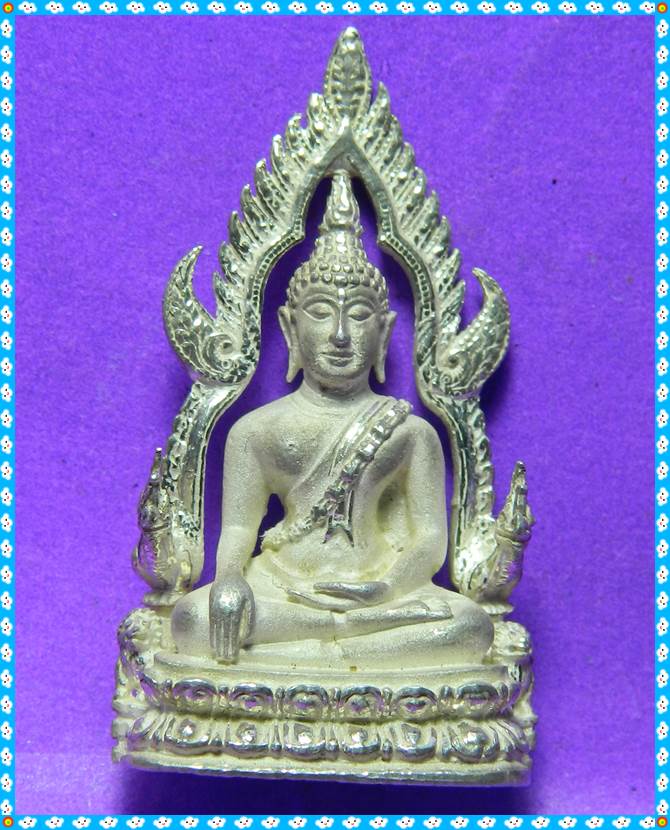 พระพุทธชินราช เนื้อเงิน พร้อมตลับเงินหลังเต็ม 