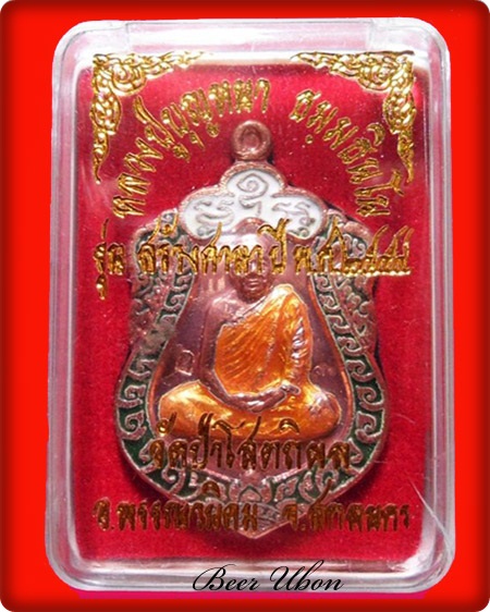 เหรียญเสมาหลวงปู่บุญหนา วัดป่าโสตถิผล รุ่นสร้างศาลา เนื้อทองแดงลงยา หมายเลข 174 