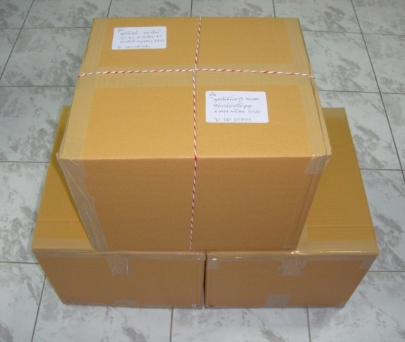 @กล่องไปรษณีย์ไดคัทสีขาว No. 0(ลาย ดอกไม้ ) ขนาด 11*17*6ซม. + เชือก เทปกาวใสม้วนใหญ่ จำนวน 50 กล่อง@