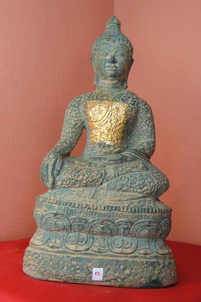 (((วัดใจ๑๐บาท)))พระพุทธรูปศิลปะสมัยเชียงแสน ศิลาแลงหล่อ ขนาดหน้าตัก 5 นิ้ว