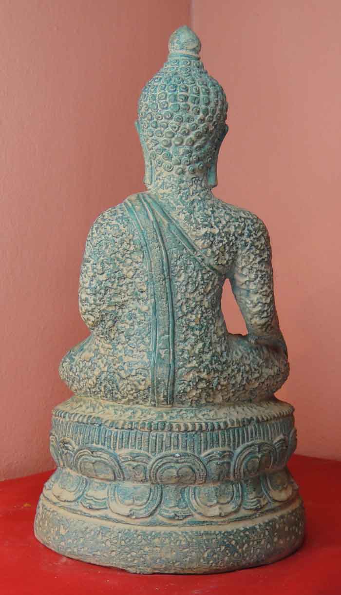 (((วัดใจ๑๐บาท)))พระพุทธรูปศิลปะสมัยเชียงแสน ศิลาแลงหล่อ ขนาดหน้าตัก 5 นิ้ว