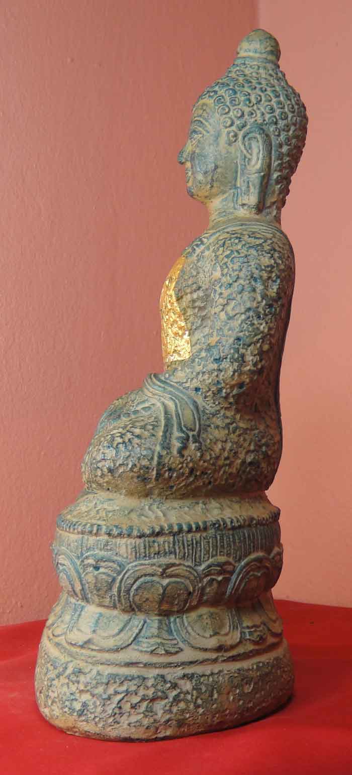 (((วัดใจ๑๐บาท)))พระพุทธรูปศิลปะสมัยเชียงแสน ศิลาแลงหล่อ ขนาดหน้าตัก 5 นิ้ว งานฝีมีอสร้างใหม่พุทธศิลป