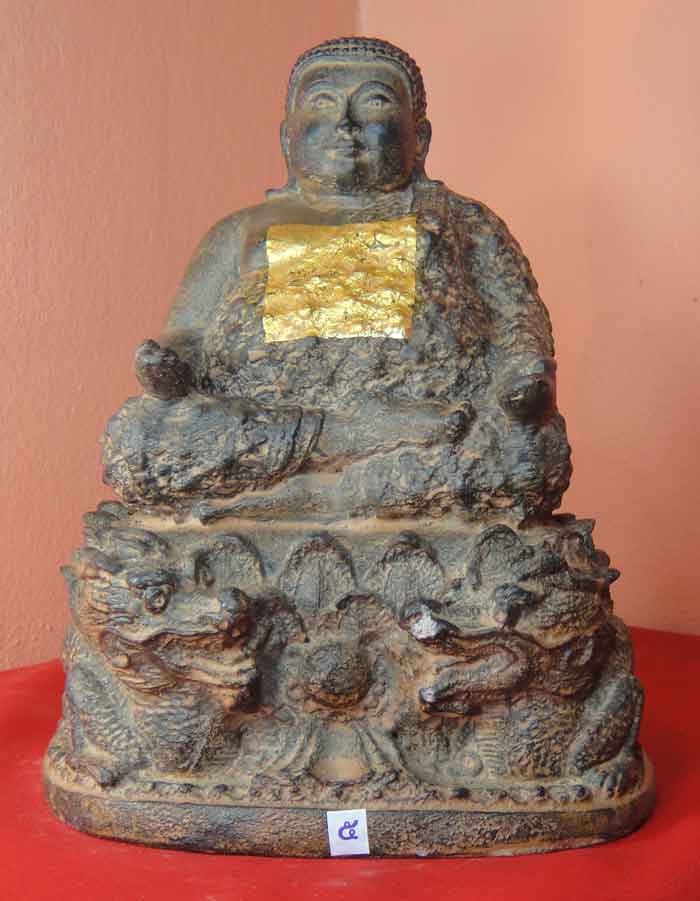 (((วัดใจ๑๐บาท))) พระสังกัจจายน์ พระ...แห่งโชคลาภ หน้าตัก ๕ นิ้ว เนื้อศิลาแลงหล่อ งานฝีมือพุทธศิลป์ปร