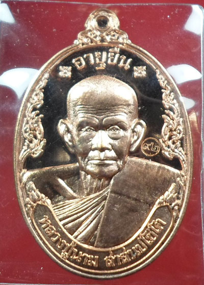 เหรียญอายุยืนเนื้อทองแดง หลวงปู่นาม วัดน้อยยชมภู่3