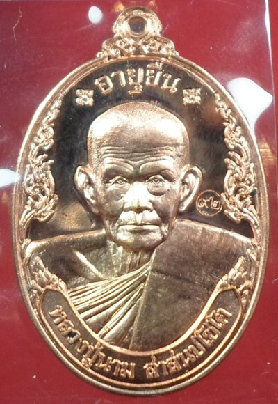 เหรียญอายุยืนเนื้อทองแดง หลวงปู่นาม วัดน้อยยชมภู่5