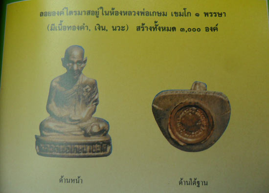 รูปหล่อหลวงพ่อเกษม เขมโก รุ่นไตรมาส ปี 2531 เนื้อนวะโลหะ พร้อมกล่อง