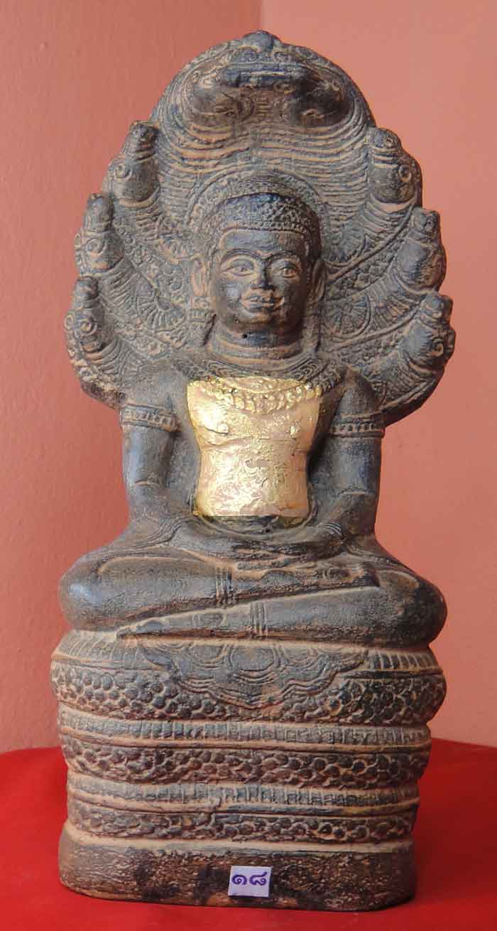 (((วัดใจ๑๐บาท)))พระบูชาปางนาคปรก หน้าตัก 5 นิ้ว เนื้อศิลาแลงหล่อ (พระปางนาคปรกสร้างใหม่งานพุทธศิลป์ป
