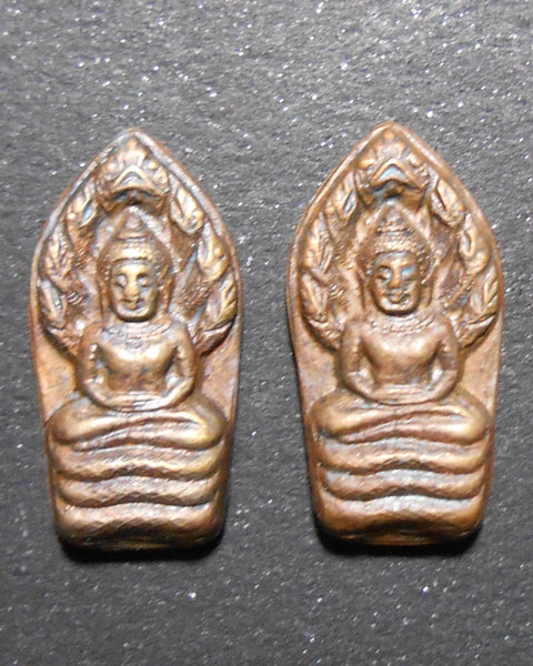 แพ็คคู่..พระปรกใบมะขาม หลวงพ่อเปิ่น วัดบางพระ เนื้อทองแดง(1)