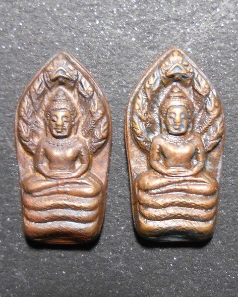 แพ็คคู่..พระปรกใบมะขาม หลวงพ่อเปิ่น วัดบางพระ เนื้อทองแดง(4)