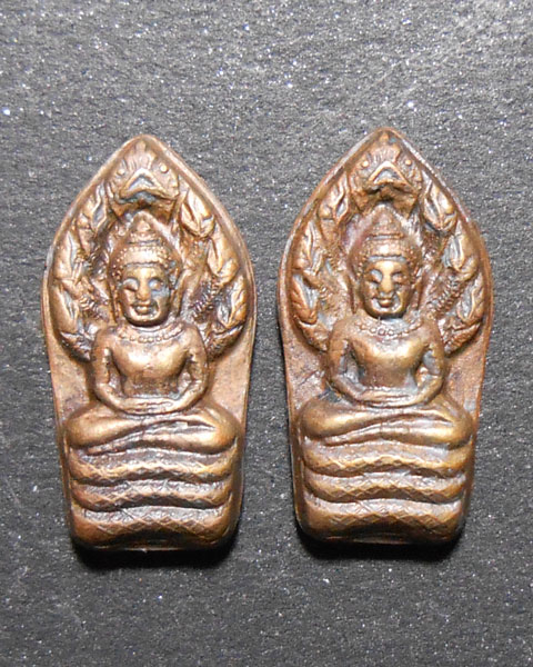 แพ็คคู่..พระปรกใบมะขาม หลวงพ่อเปิ่น วัดบางพระ เนื้อทองแดง(5)