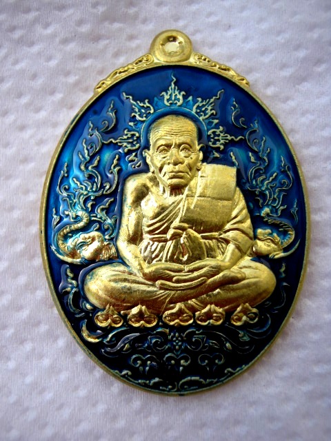 หลวงปู่ทวด ญสส. รุ่น ครบ ๑๐๐ ปี สมเด็จญาณสังวรสมเด็จพระสังฆราชฯ เนื้อทองฝาบาตรลงยาสีน้ำเงิน ตอกโค้ด