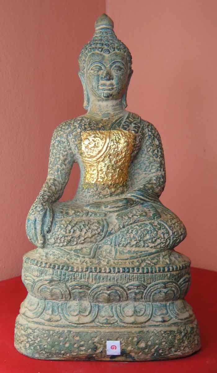 (((วัดใจ๑๐บาท)))พระพุทธรูปศิลปะสมัยเชียงแสน ศิลาแลงหล่อ ขนาดหน้าตัก 5 นิ้ว