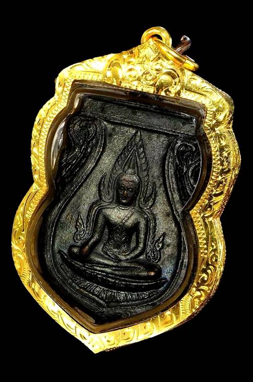 ( สภาพสวย) --- เหรียญพระพุทธชินราช เนื้อทองแดงรมดำ วัดสุทัศน์ พิมพ์อะขีด ปี 2485 --- ( สภาพสวย)