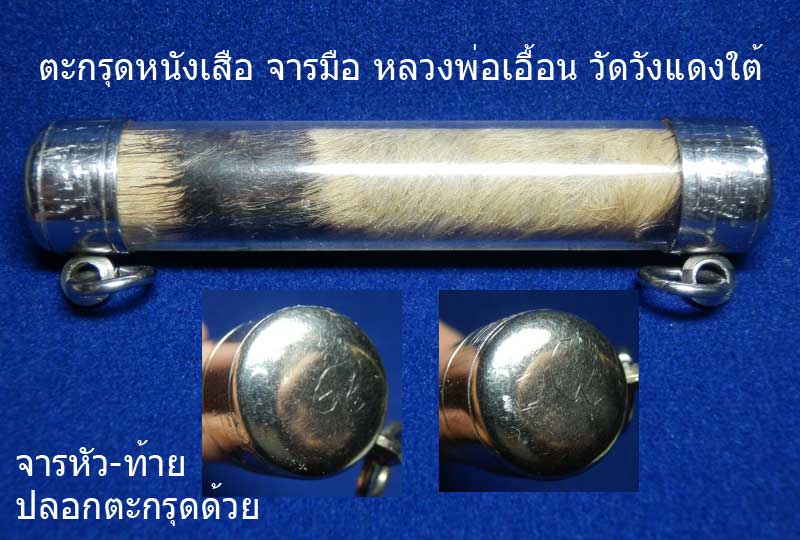 ตะกรุดหนังเสือ ((จารมือ)) ล.พ.เอื้อน วัดวังแดงใต้