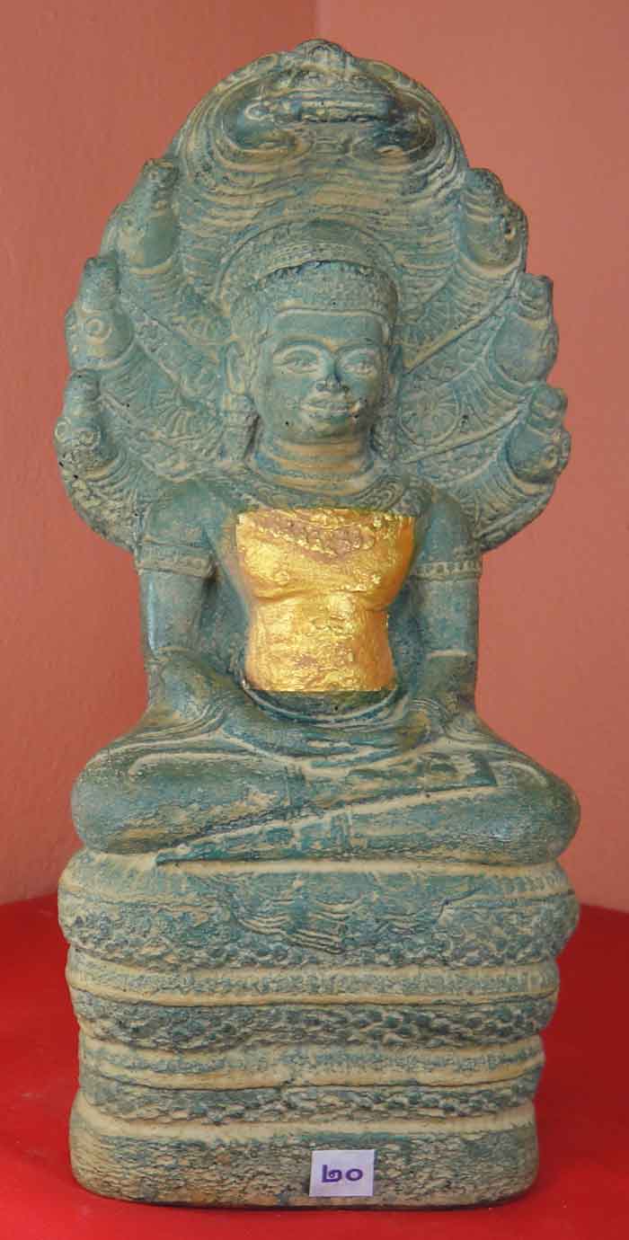 (((วัดใจ๑๐บาท)))พระบูชาปางนาคปรก เนื้อศิลาแลงหล่อ (พระปางนาคปรกย้อนยุค)
