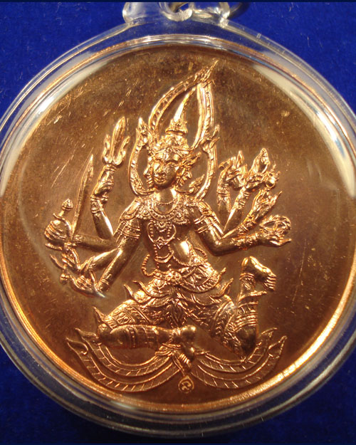 เหรียญนารายณ์เกษียณสมุทร เนื้อทองแดง หลวงปู่ญาท่านสวน ฉันทโร วัดนาอุดม จ.อุบลฯ   ปี พ.ศ. ๒๕๔๘