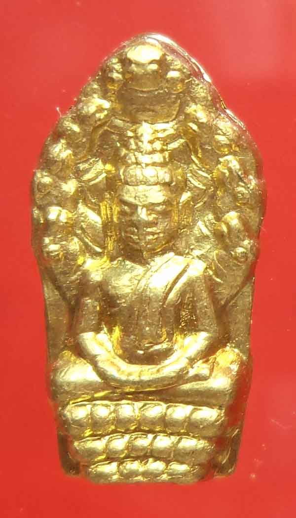 (((วัดใจ๑๐บาท)))พระปรกใบมะขาม หลวงพ่อโอด วัดจันเสน เนื้อทองเหลือง หลังยันต์สาม + โค๊ต ปี พ.ศ. ๒๕๓๖