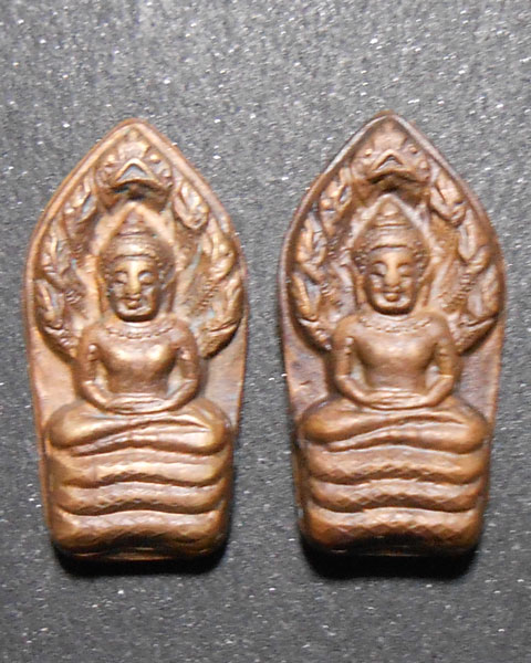 แพ็คคู่..พระปรกใบมะขาม หลวงพ่อเปิ่น วัดบางพระ เนื้อทองแดง(2)