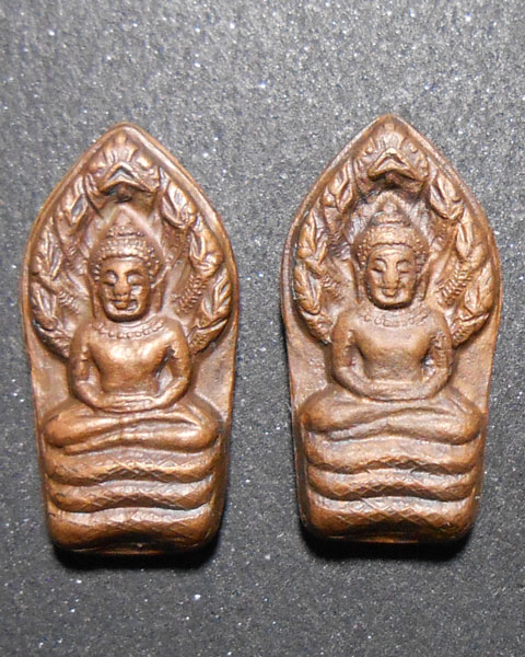 แพ็คคู่..พระปรกใบมะขาม หลวงพ่อเปิ่น วัดบางพระ เนื้อทองแดง(3)
