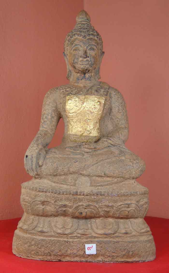 (((วัดใจ๑๐บาท)))พระพุทธรูปศิลปะสมัยเชียงแสน ศิลาแลงหล่อ ขนาดหน้าตัก 5 นิ้ว งานฝีมีอสร้างใหม่พุทธศิลป