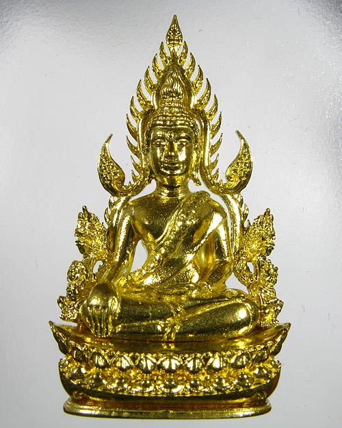 พระพุทธชินราช พิมพ์แต่งฉลุลอยองค์ เนื้อทองระฆัง รุ่น จอมราชันย์ หมายเลข 14928