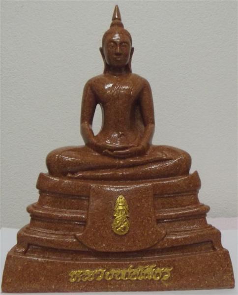 พระบูชา "หลวงพ่อโสธร เนื้อกระเบื้องหลังคาโบสถ์" หน้าตักพระ ๕ นิ้ว ฐานกว้าง ๗ นิ้ว สูง ๙นิ้ว(BJ)