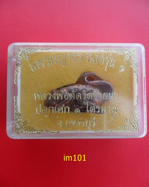เพชรพญาธรหล่อ เนื้อทองแดง ปี 2551 หลวงพ่อตัด วัดชายนา  #399 