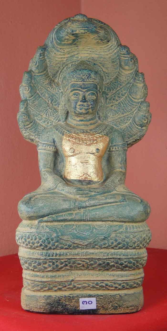 (((วัดใจเคาะเดียว๑๐บาท)))พระบูชาปางนาคปรก เนื้อศิลาแลงหล่อ (พระปางนาคปรกย้อนยุค)