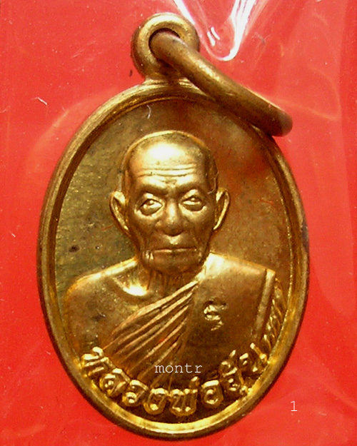 เหรียญเม็ดแตง รุ่น 1 หลวงพ่ออุ้น วัดตาลกง เนื้อทองฝาบาตร