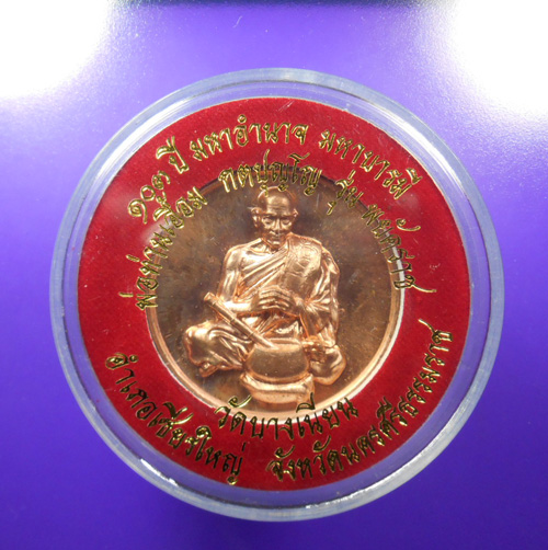 เหรียญพยัคราช  พ่อท่านเอื้อม วัดบางเนียน  ทองแดง ผิวไฟ ปี50