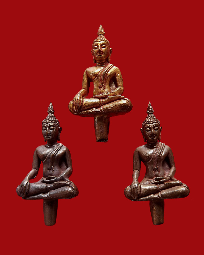 พระยอดธง รุ่นคูณมหากุศล ปี2540 เนื้อนวะโลหะ ตอกโค๊ต 3 องค์ ชุดที่3