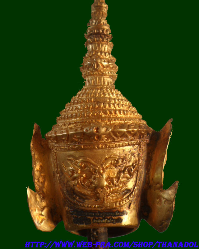 หลวงปู่กาหลงเขี้ยวแก้ว วัดเขาแหลม จ.สระแก้ว เศียรพระลักษณ์หน้าทองเนื้อสำริดชุบทองไมครอนทอง ขนาดตั้งบ