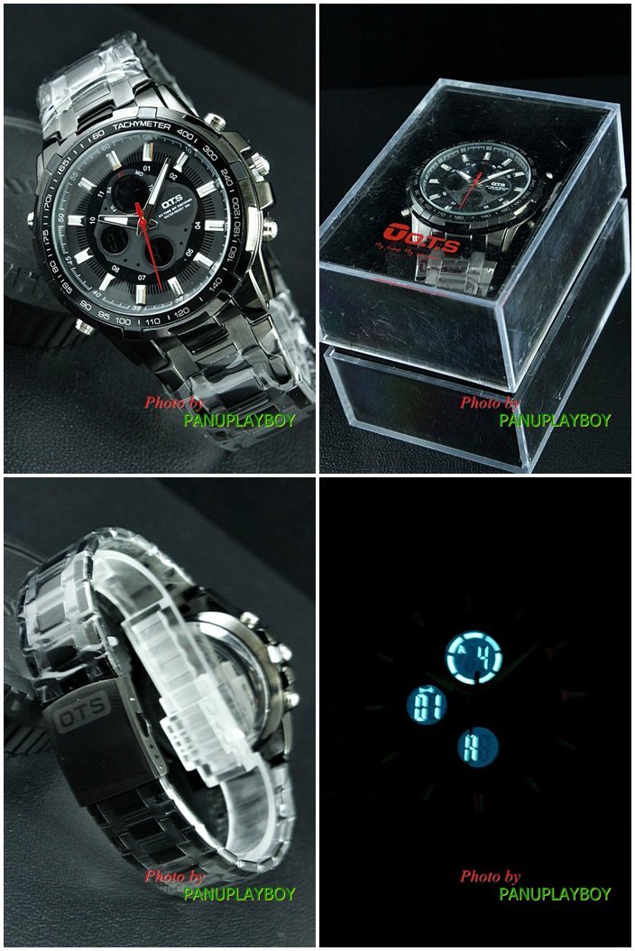 นาฬิกา OTS WATCH นาฬิกานำเข้าจากประเทศเกาหลีของแท้ 100%พร้อมกล่อง ใบ ป้าย PinkGolg