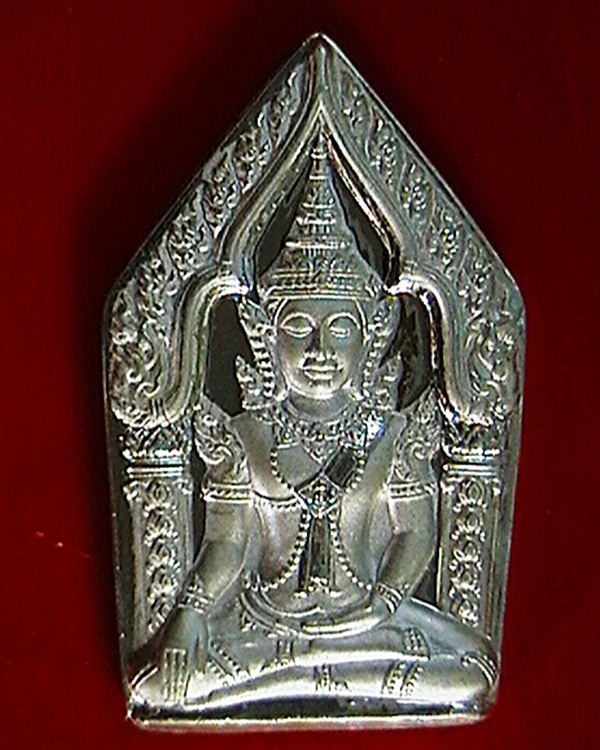 พระขุนแผนทรงเครื่อง หลังกุมารสมบัติ เนื้อเงิน วัดไผ่ล้อม นครปฐม