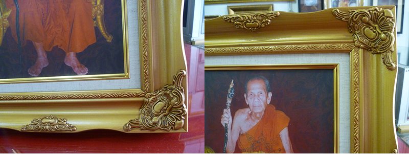 รูปภาพโปสเตอร์ พร้อมกรอบหลุยส์และกระจก หลวงปู่หมุน ฐิตสีโล พระอริยะสงฆ์เหนือโลก 5 แผ่นดิน อมตะวาจาปร