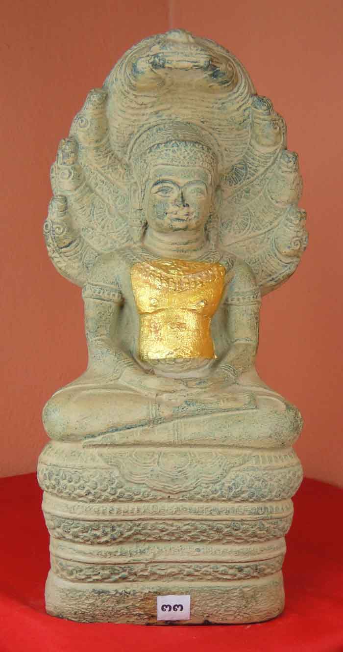 (((วัดใจเคาะเดียว๑๐บาท)))พระบูชาปางนาคปรก เนื้อศิลาแลงหล่อ งานฝีมือพุทธศิลป์ประณีตสวยงาม