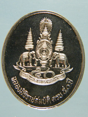 (เคาะเดียว) เหรียญไข่ เนื้อเงิน หลวงพ่อวัดไร่ขิง รุ่น ฉลองศิริราชสมบัติครบ 50 ปี กล่องเดิม