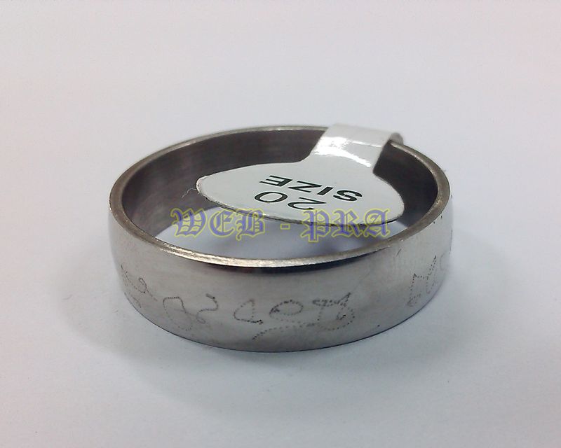 แหวน Stainless Steel หลวงพ่อเปิ่น วัดบางพระ จ.นครปฐม เบอร์ 20 พร้อมจารรอบแหวน