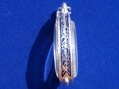 ตรับพระเงินแท้ ลงยา ล้อมพลอย มือหนึ่ง