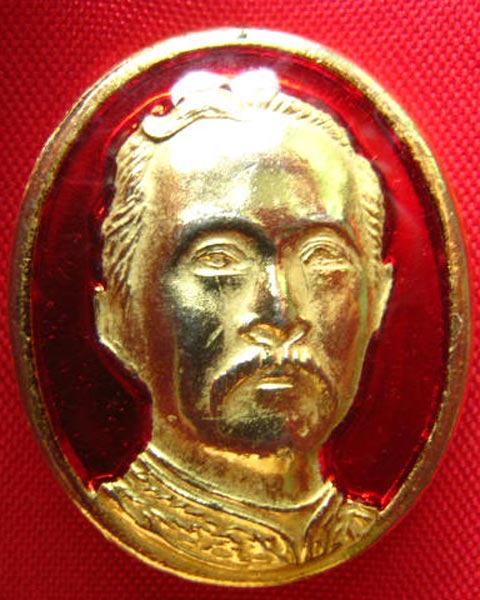 เข็มกลัดพระบาทสมเด็จพระจุลจอมเกล้าเจ้าอยู่หัว (รัชกาลที่ 5) รุ่นเมตตาธรรม กะไหล่ทองลงยา