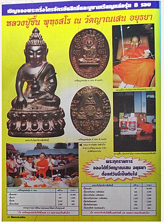 เหรียญหล่อเจริญพรรษา 8 รอบ เนื้อทองทิพย์ หลวงปู่ชื้น วัดญาณเสน