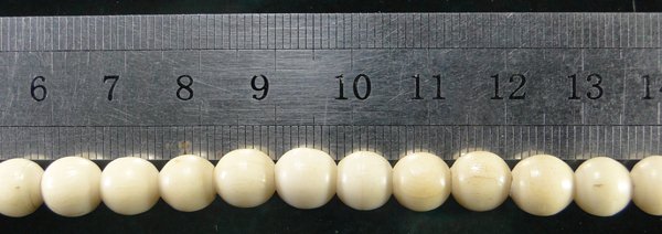 สร้อยงาช้างแท้ ผสมเม็ดทองคำ ข้อโค้งทองคำลงยาสุโขทัย