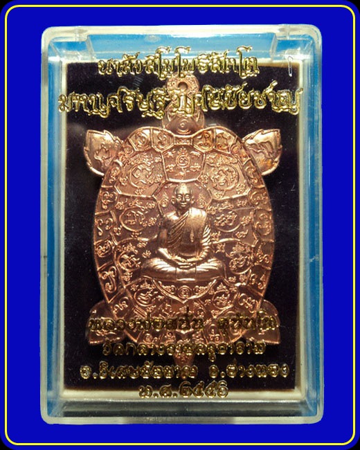 เหรียญพญาเต่าเรือน หลวงพ่อสนั่น วัดกลางราชครู อ่างทอง เนื้อทองแดงผิวไฟ บล็อกทองคำ