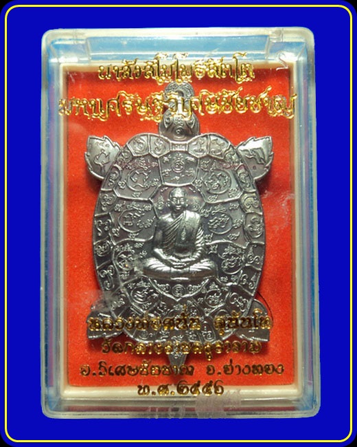 เหรียญพญาเต่าเรือน หลวงพ่อสนั่น วัดกลางราชครู ชุดกรรมการเล็ก เนื้อตะกั่ว หลังเรียบจารมือ ตะกรุดทองคำ