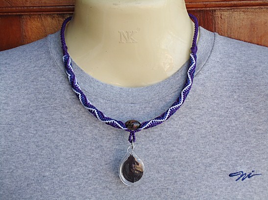 *วัดใจ* สร้อยคอเชือกเทียนถัก งานถักด้วยมือทั้งเส้น ความยาว 20 นิ้ว ห้อยพระหนึ่งองค์